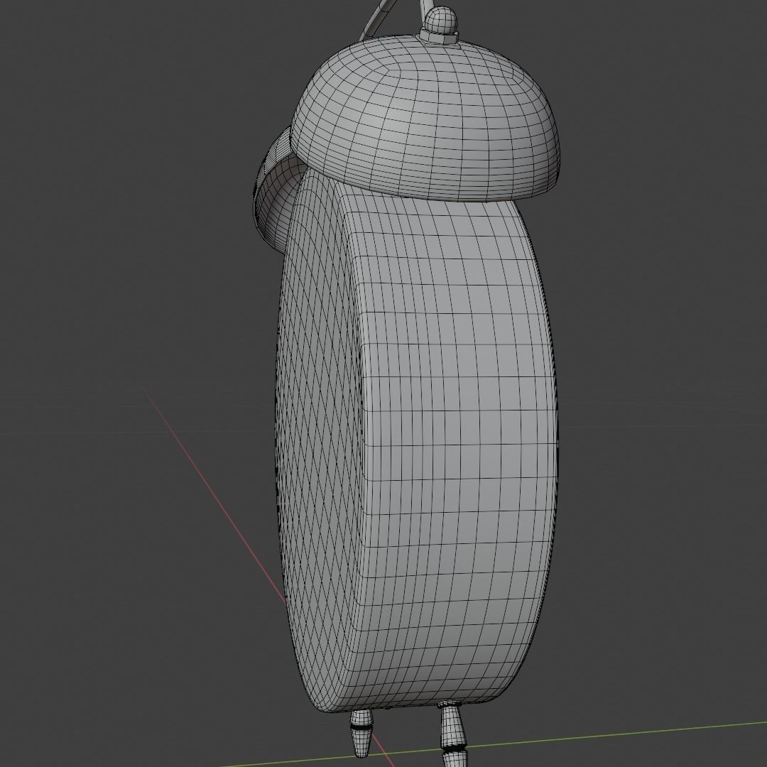 Analog Alarm Clock Low-poly 3D model_10
