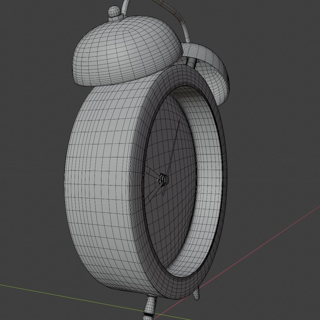 Analog Alarm Clock Low-poly 3D model_9