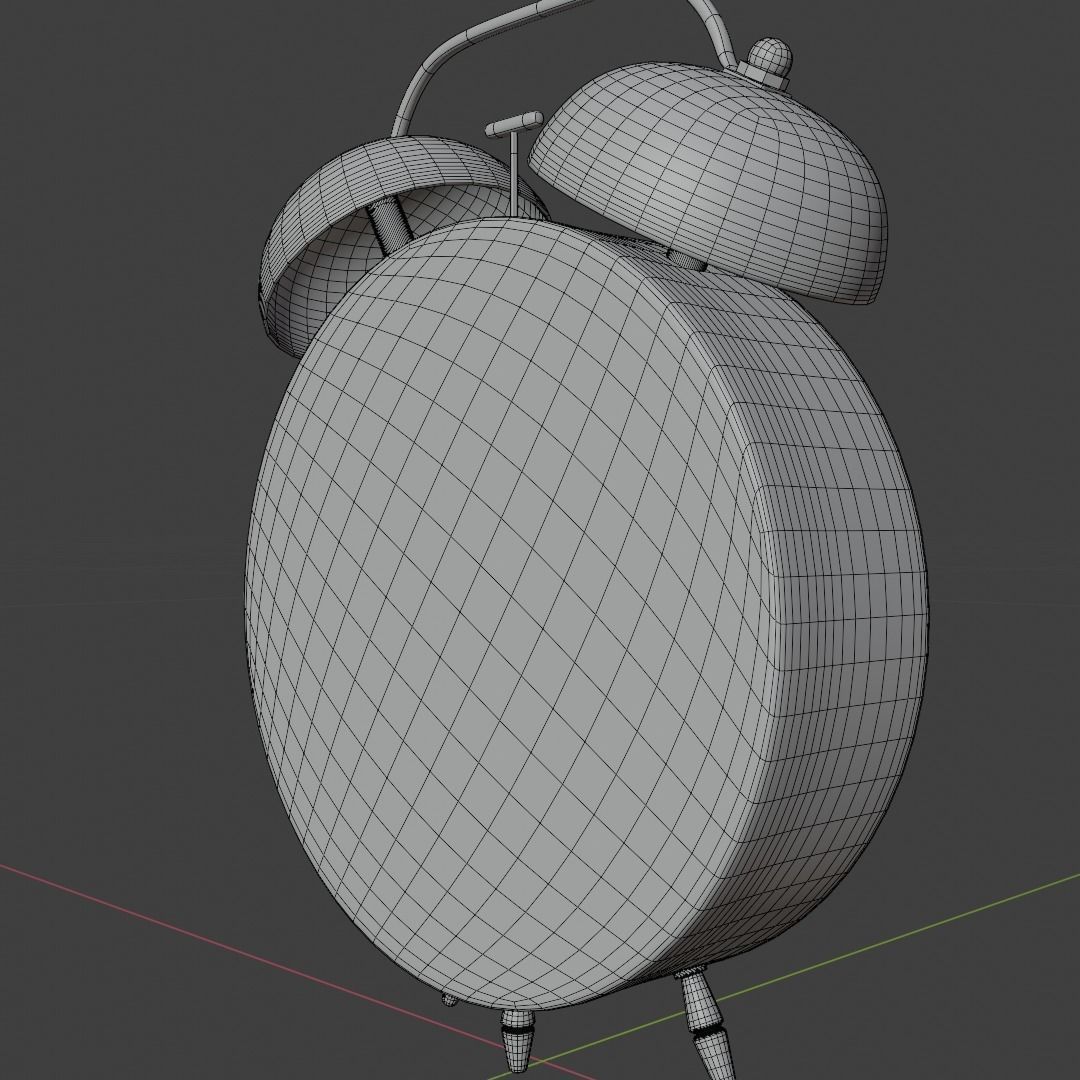 Analog Alarm Clock Low-poly 3D model_11