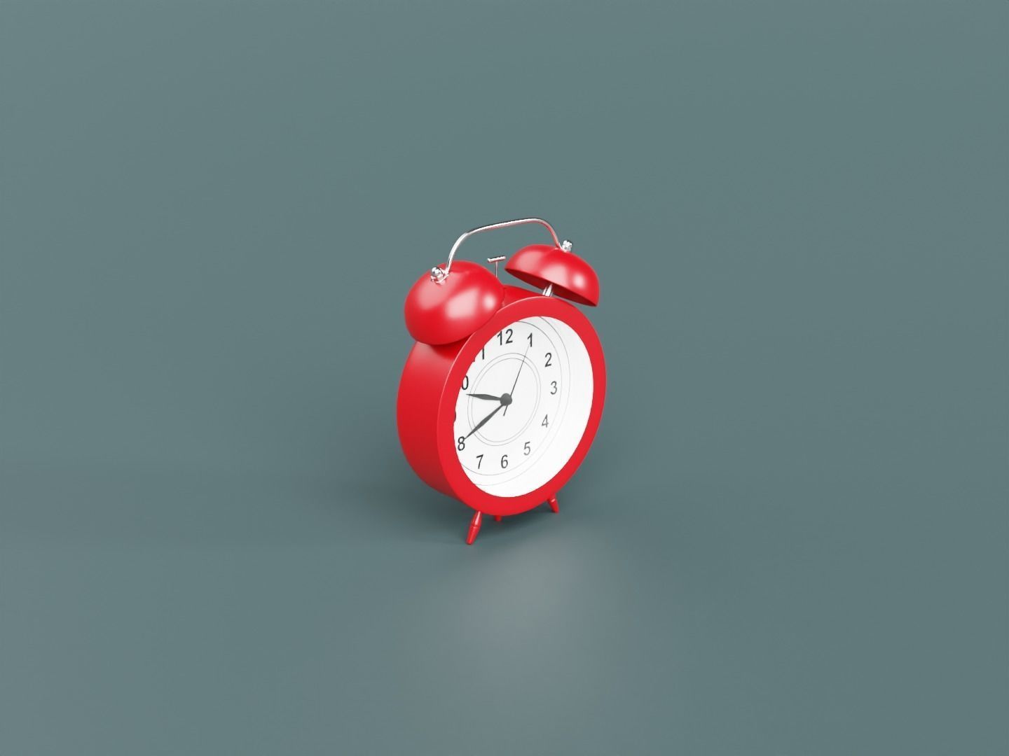 Analog Alarm Clock Low-poly 3D model_4
