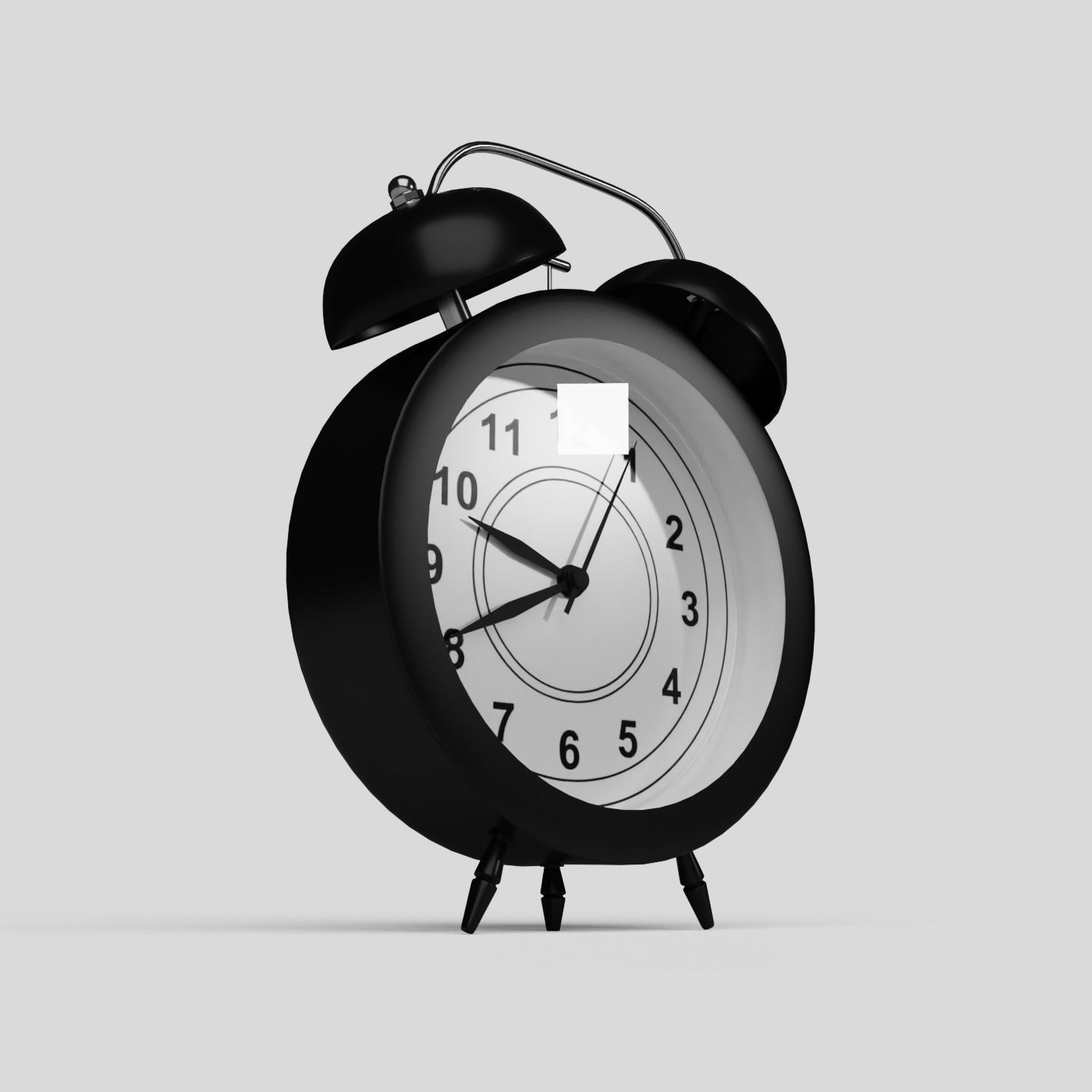 Analog Alarm Clock Low-poly 3D model_1