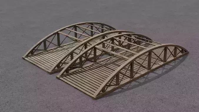  Wooden bridge 3D Model Collection
