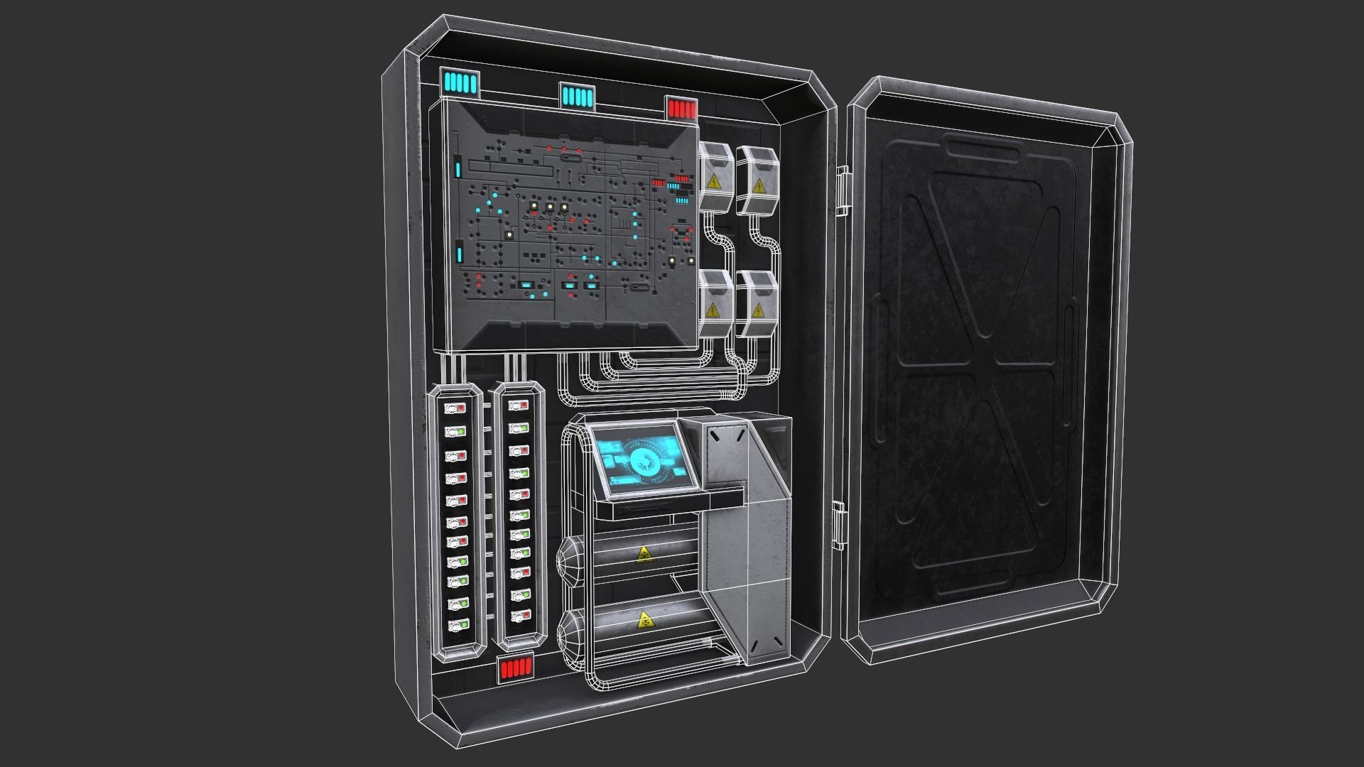 WALL BOXES Low-poly 3D model_9