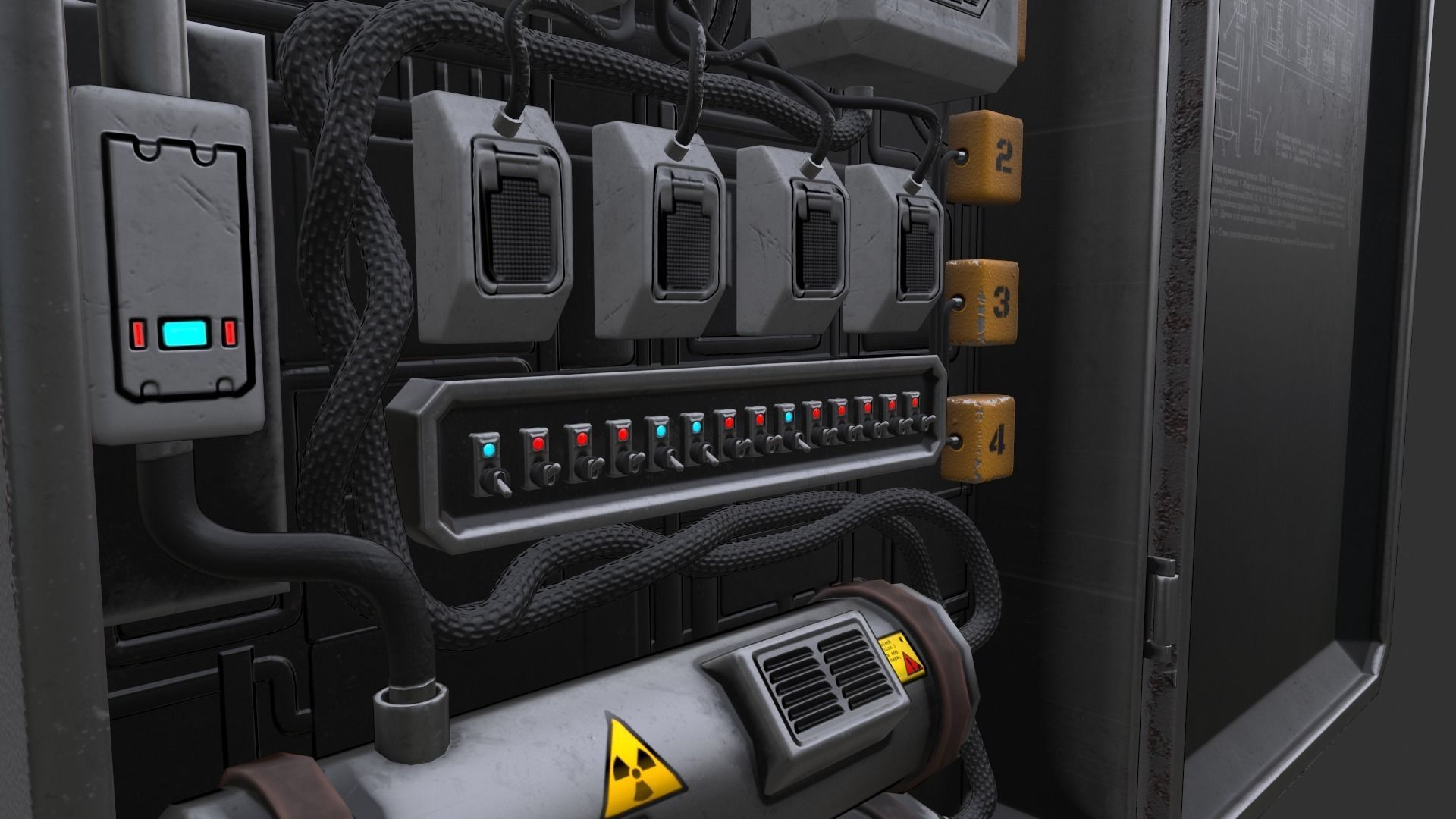 WALL BOXES Low-poly 3D model_6