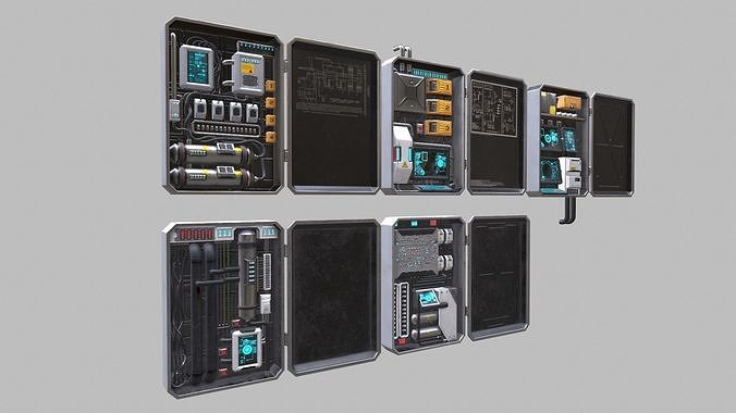 WALL BOXES Low-poly 3D model