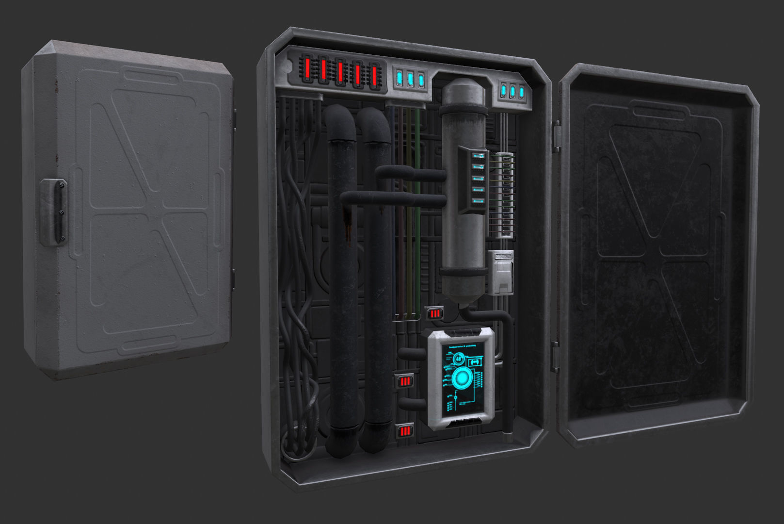 WALL BOXES Low-poly 3D model_3