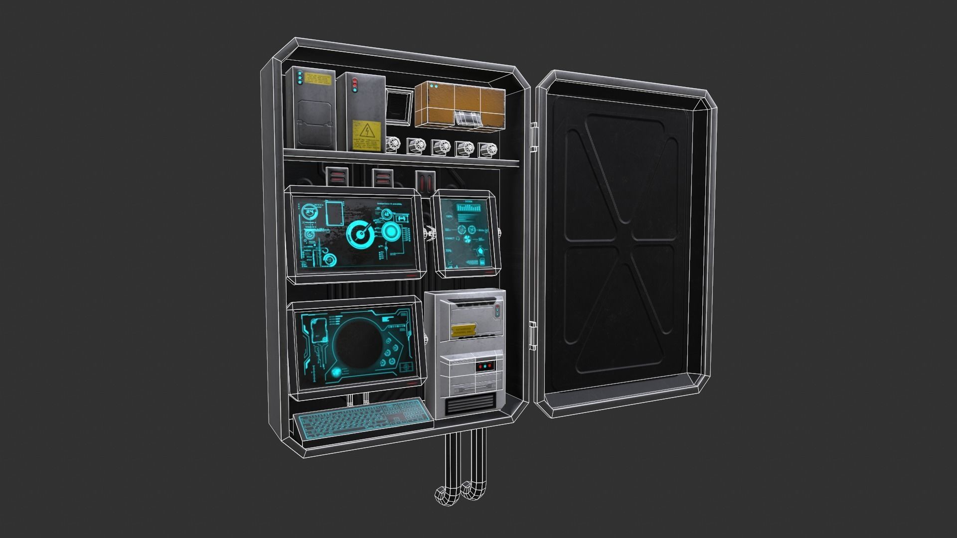 WALL BOXES Low-poly 3D model_10