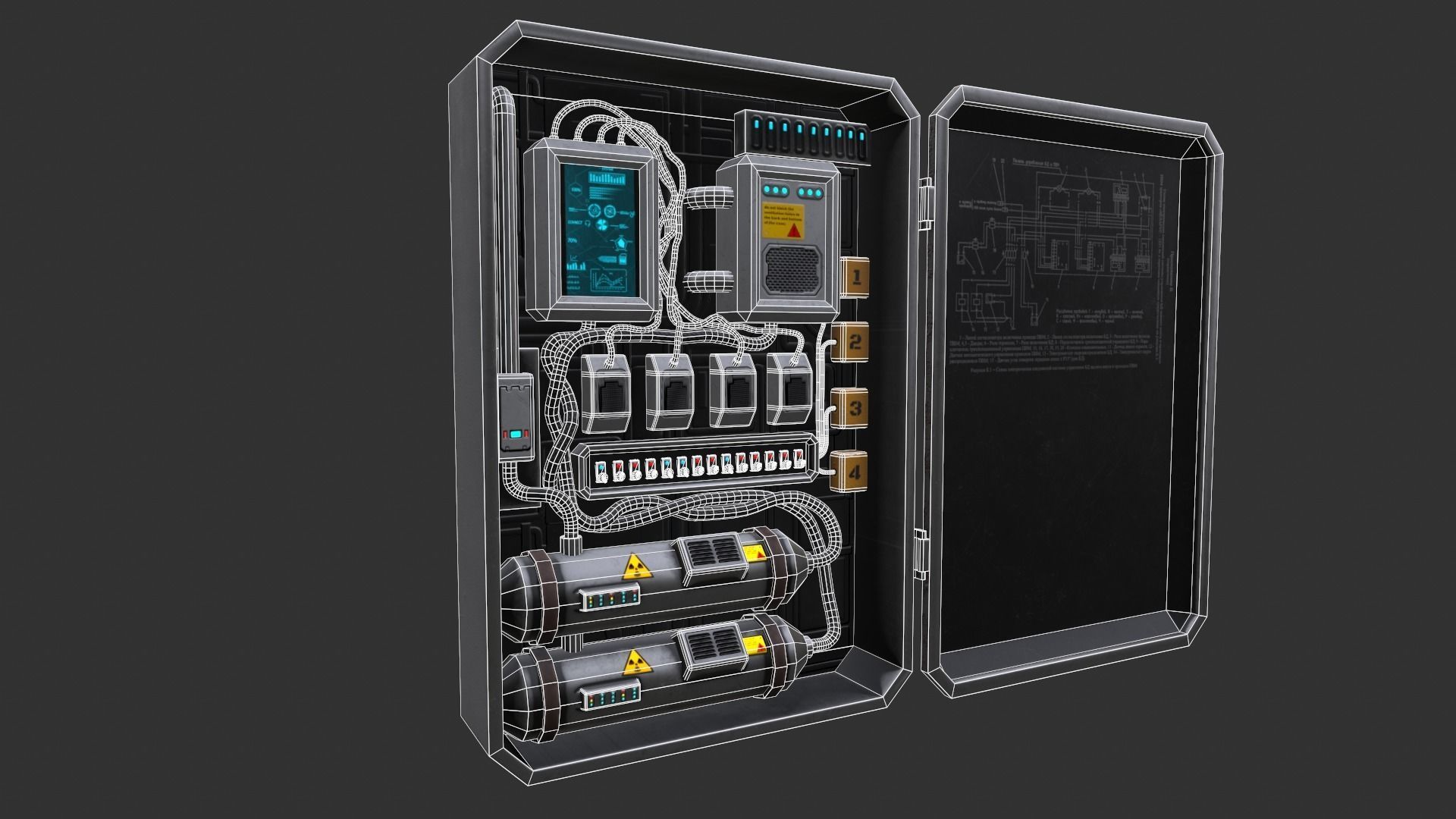 WALL BOXES Low-poly 3D model_7