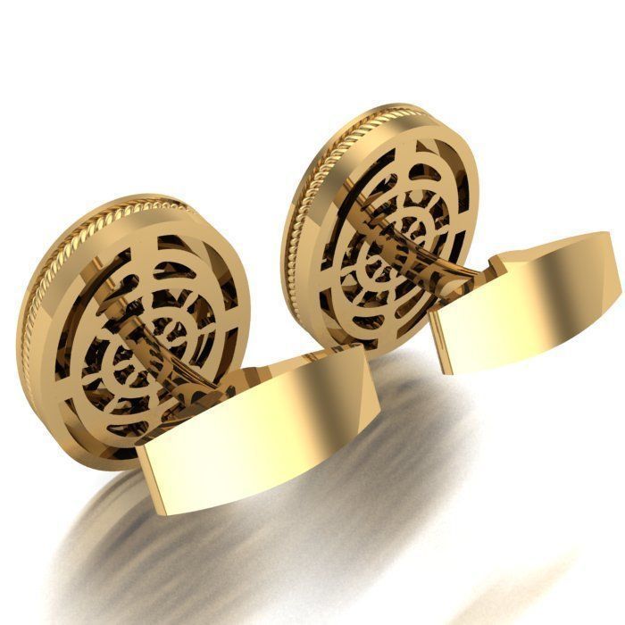CUFFLINKS gold anchor 3D print model_2
