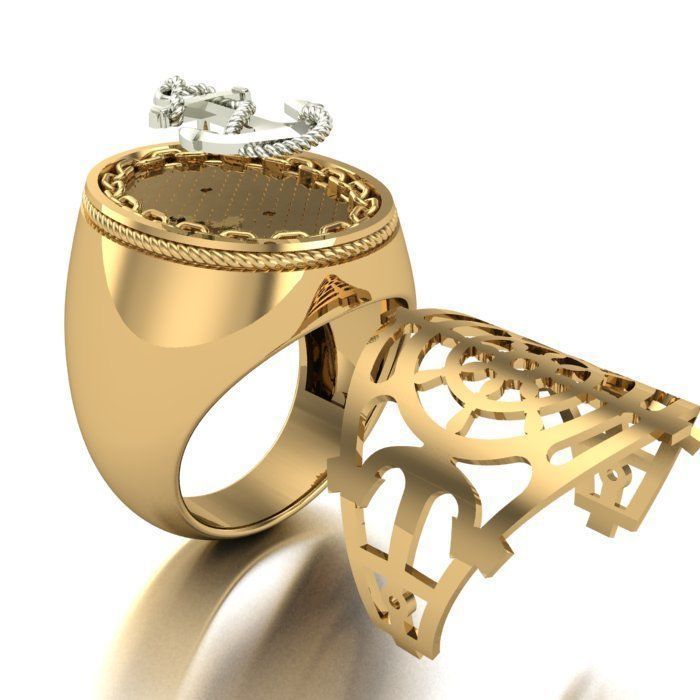MAN RING and CUFFLINKS 3D Model Collection_4