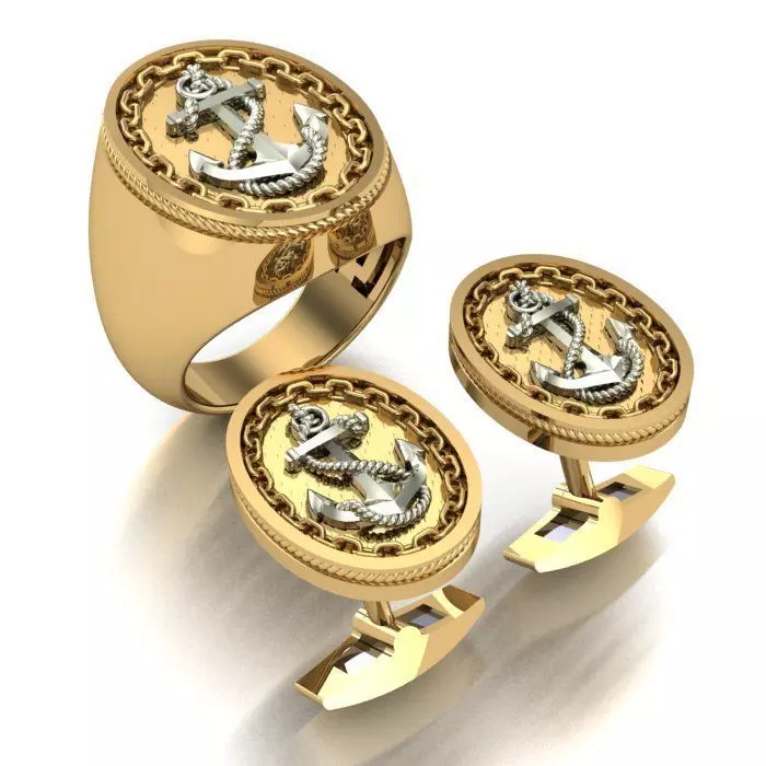MAN RING and CUFFLINKS 3D Model Collection_0
