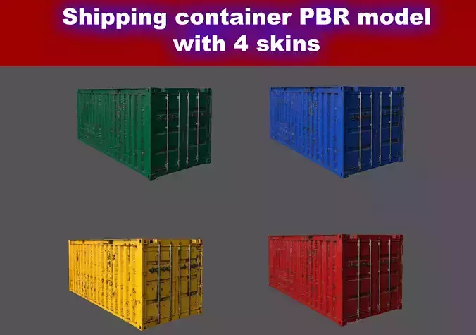 Container 3D model shipping