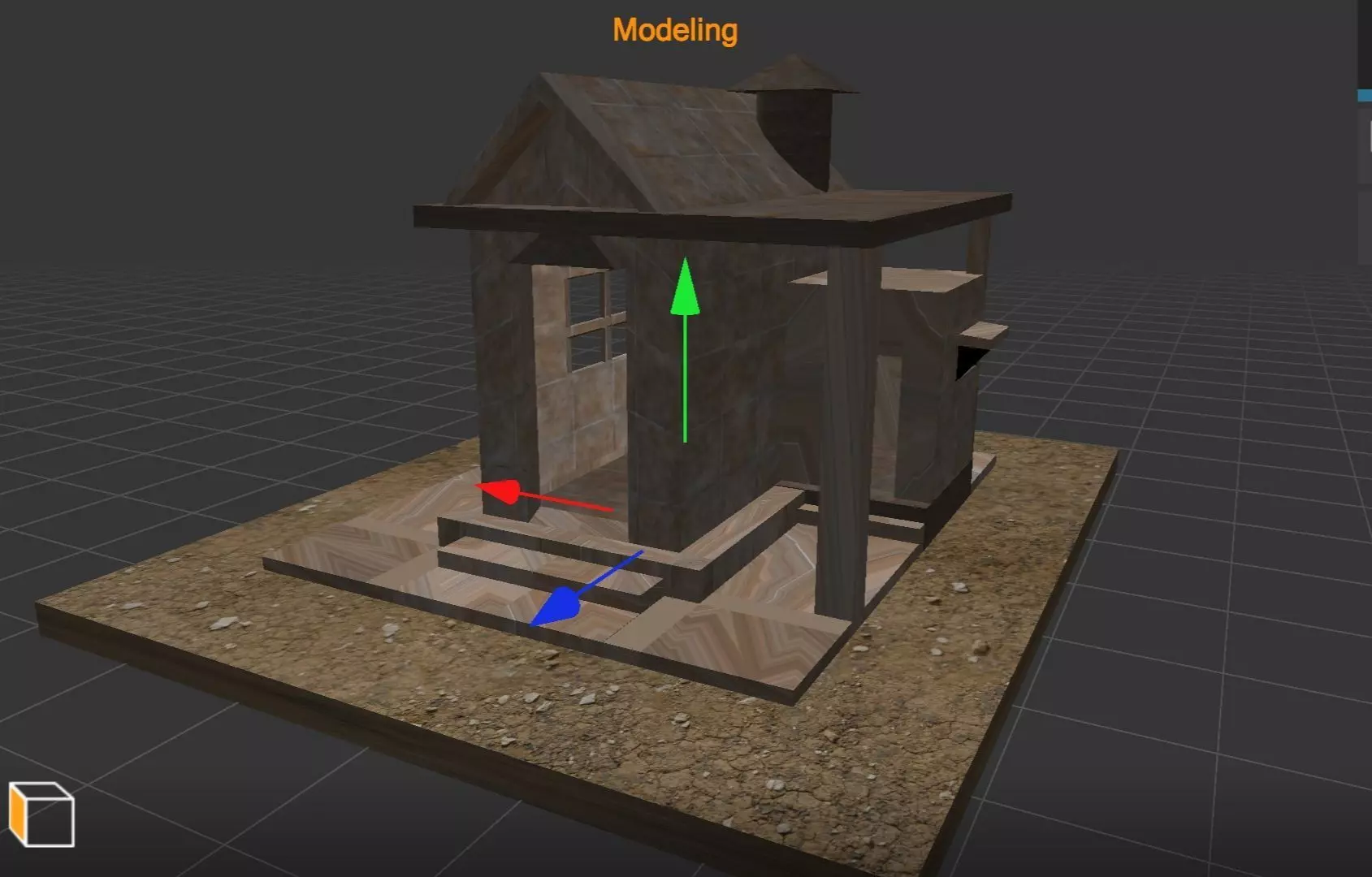 Low poly mini house 3D model Low-poly 3D model_0