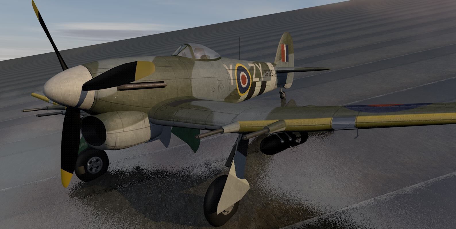 Hawker Typhoon Mk-1B Late - RAF 3D model_7
