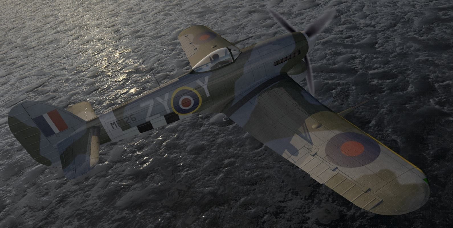 Hawker Typhoon Mk-1B Late - RAF 3D model_8