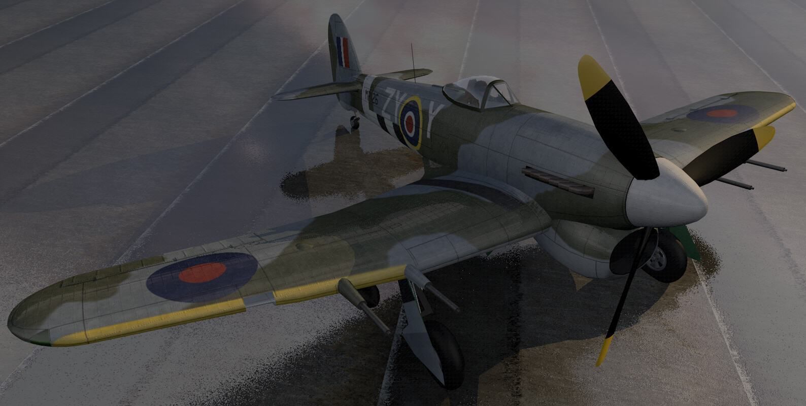 Hawker Typhoon Mk-1B Late - RAF 3D model_4