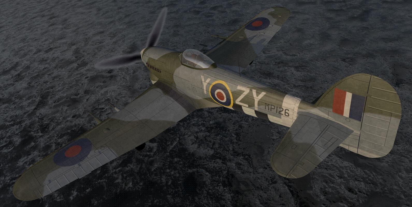 Hawker Typhoon Mk-1B Late - RAF 3D model_9