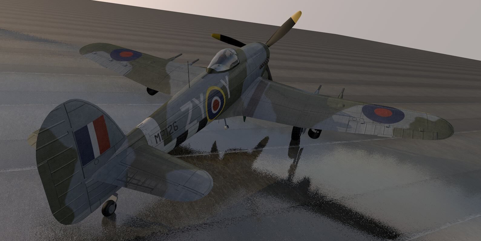 Hawker Typhoon Mk-1B Late - RAF 3D model_3