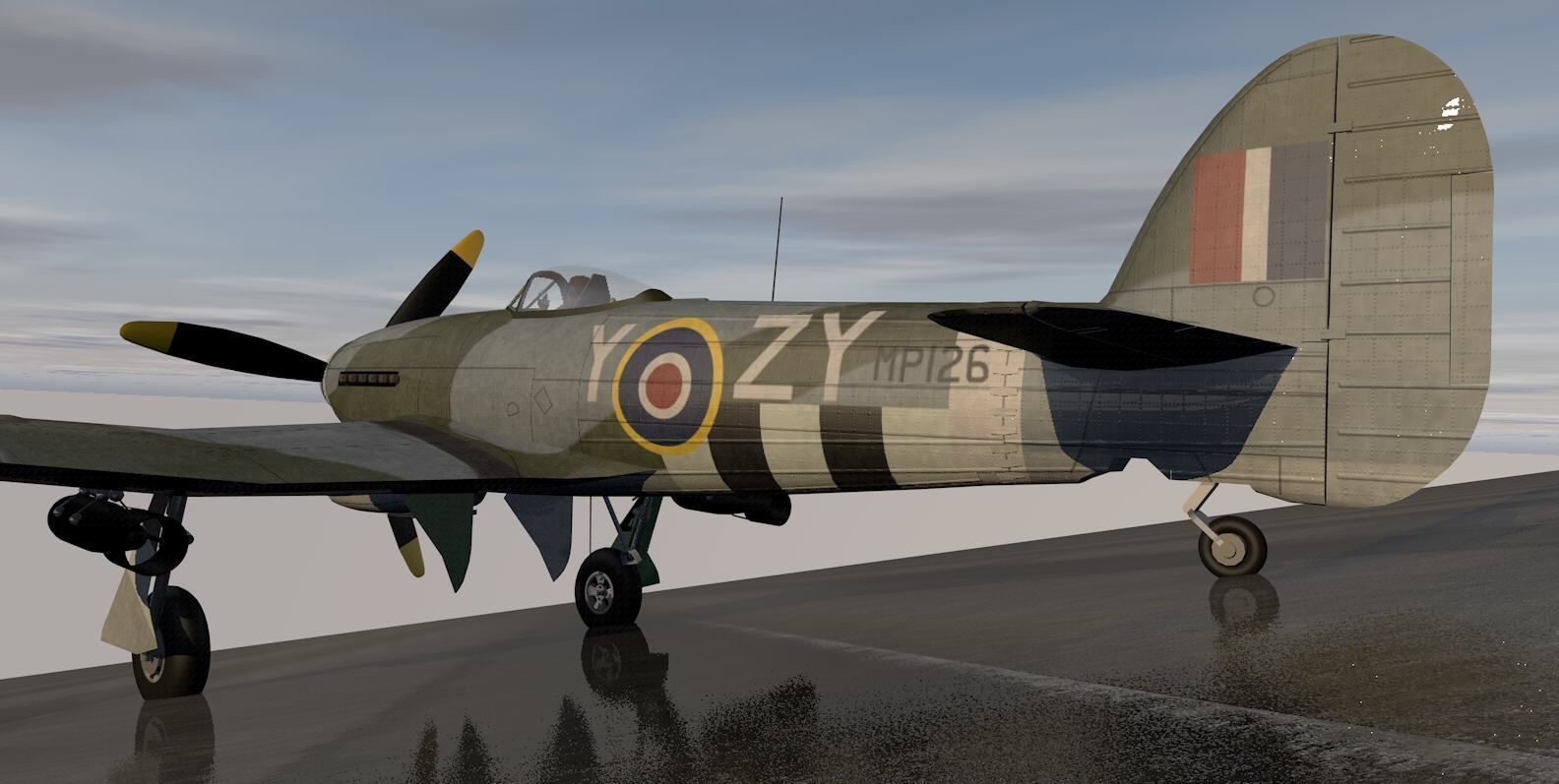 Hawker Typhoon Mk-1B Late - RAF 3D model_6