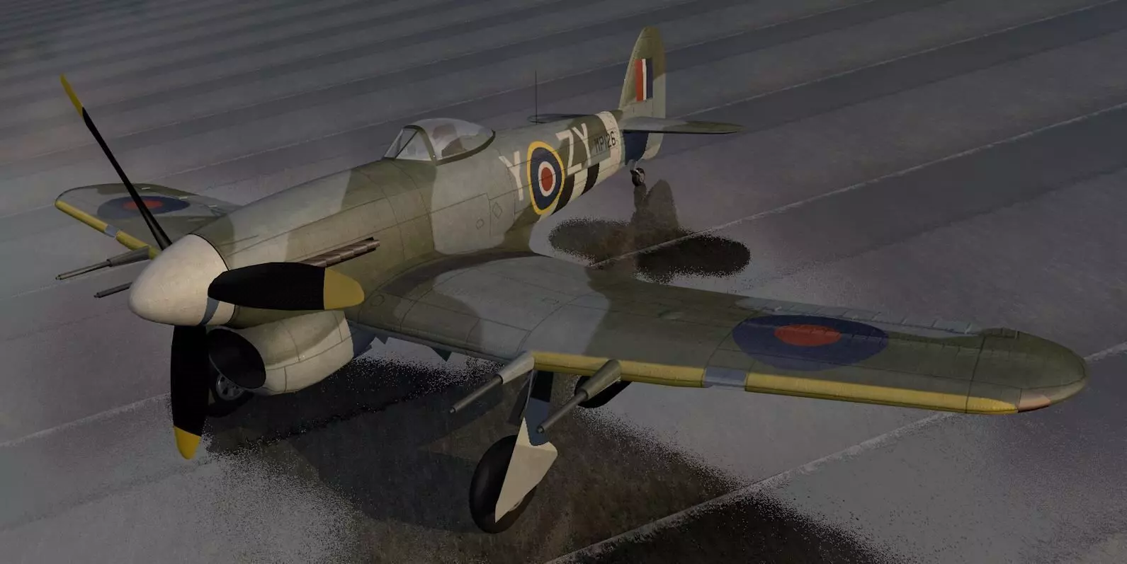 Hawker Typhoon Mk-1B Late - RAF 3D model_0