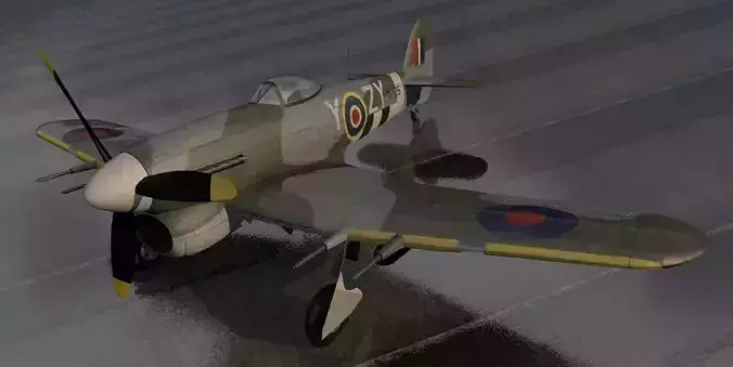 Hawker Typhoon Mk-1B Late - RAF 3D model