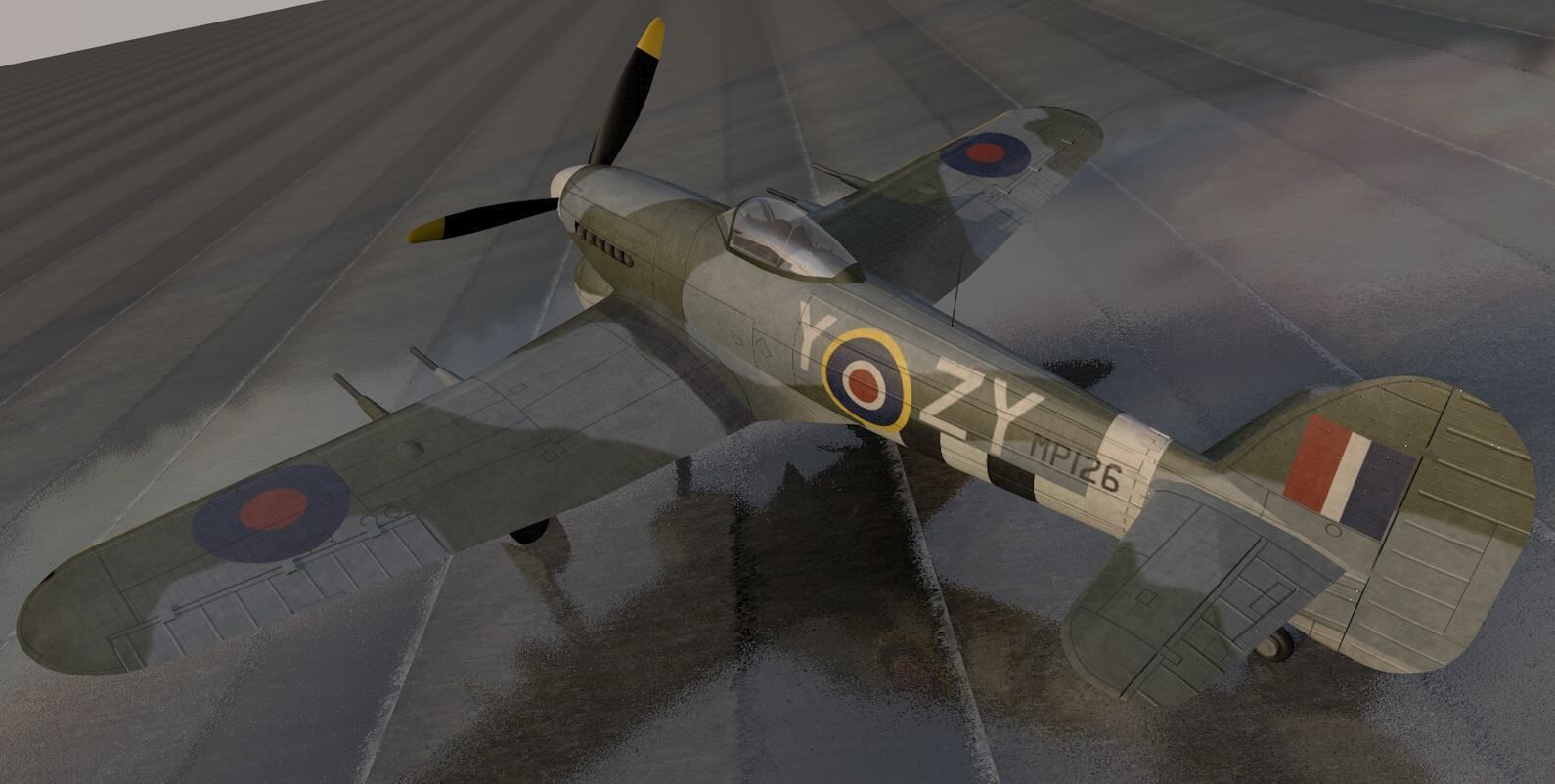 Hawker Typhoon Mk-1B Late - RAF 3D model_1