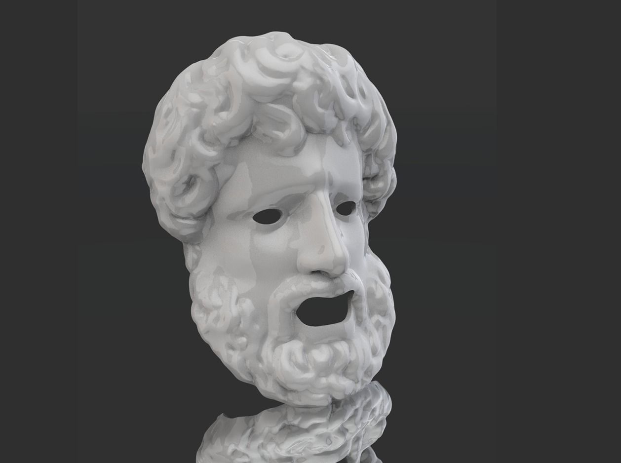 Greek Mask Sculpture 3D print model_2