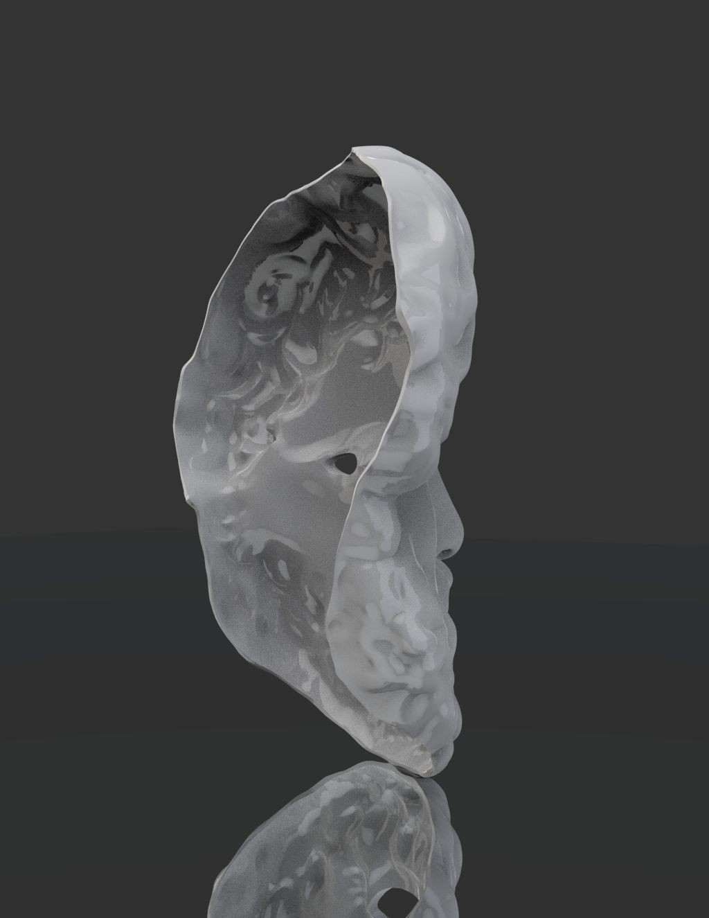 Greek Mask Sculpture 3D print model_4