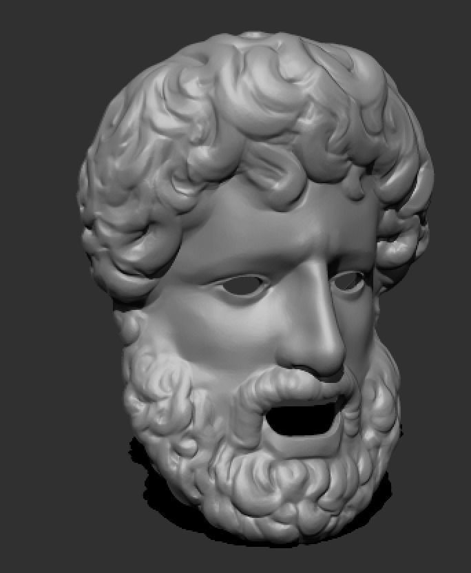 Greek Mask Sculpture 3D print model_5