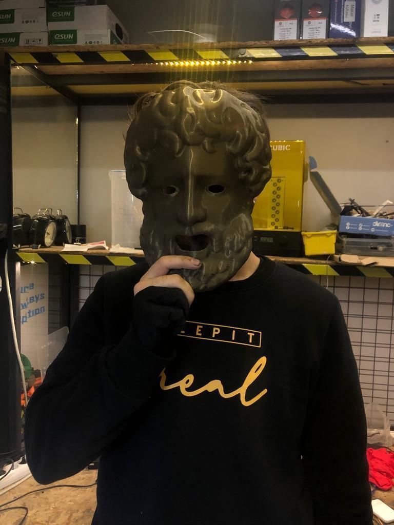 Greek Mask Sculpture 3D print model_9
