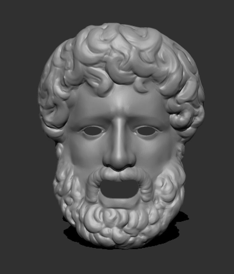 Greek Mask Sculpture 3D print model_6