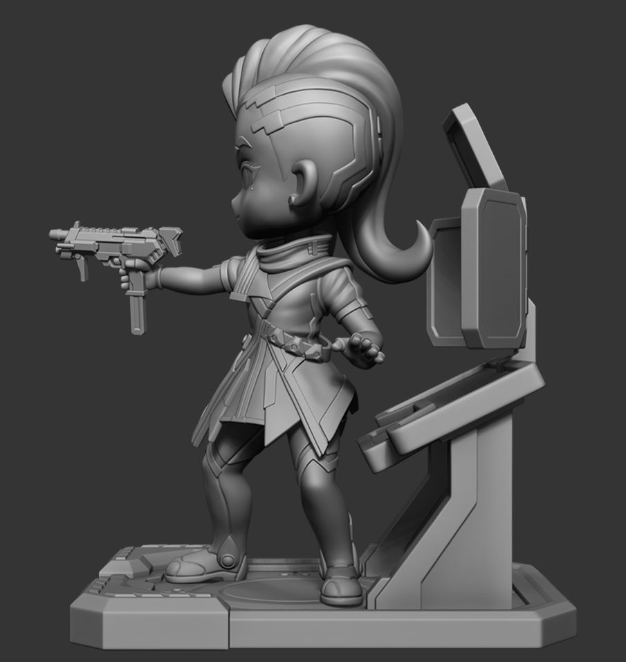 Overwatch Sombra Chibi 3D print model_3