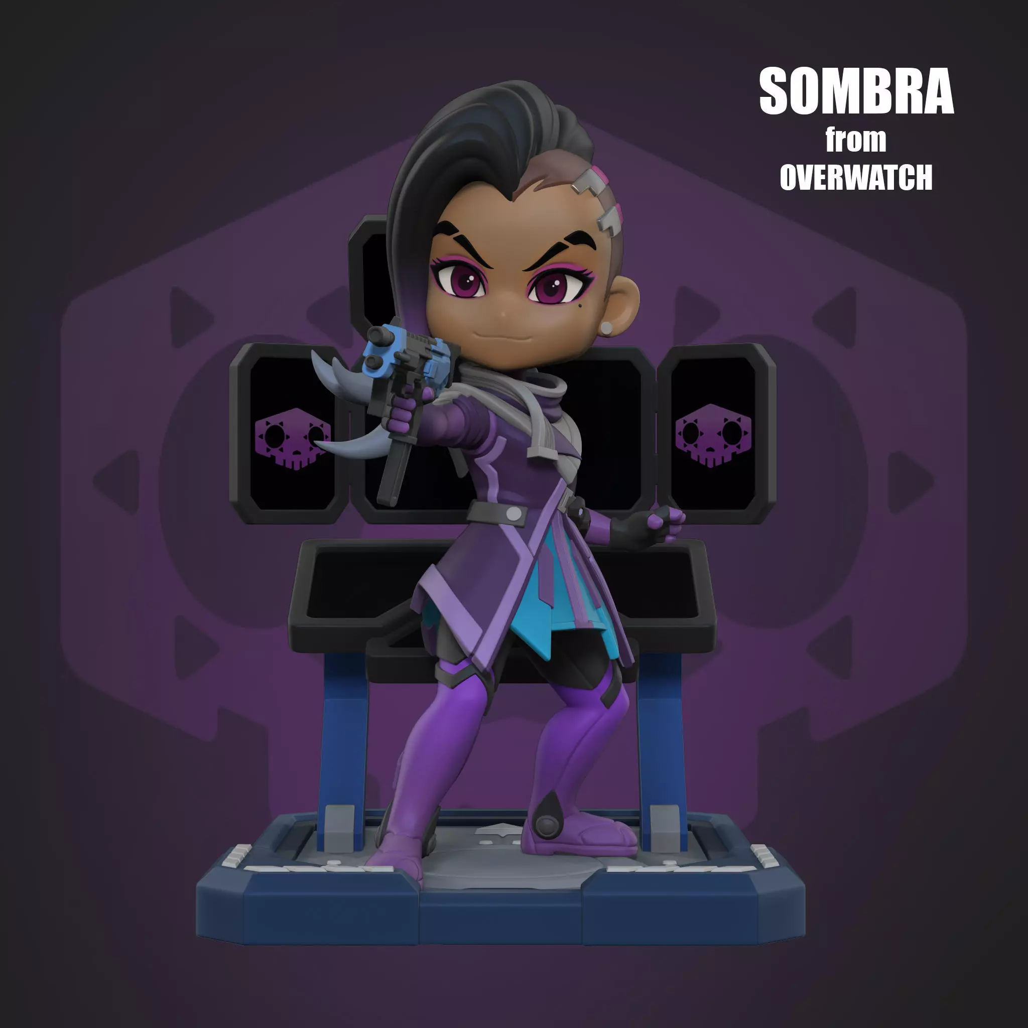 Overwatch Sombra Chibi 3D print model_0