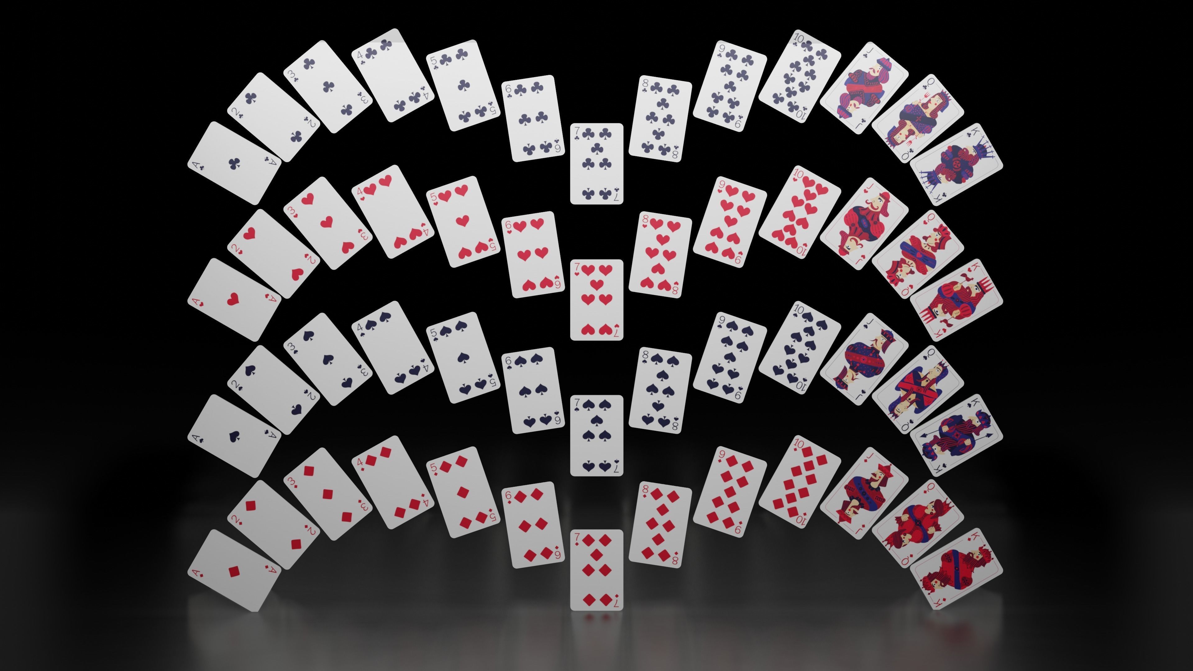 Playing Cards - Deck of 52 cards Free low-poly 3D model_2