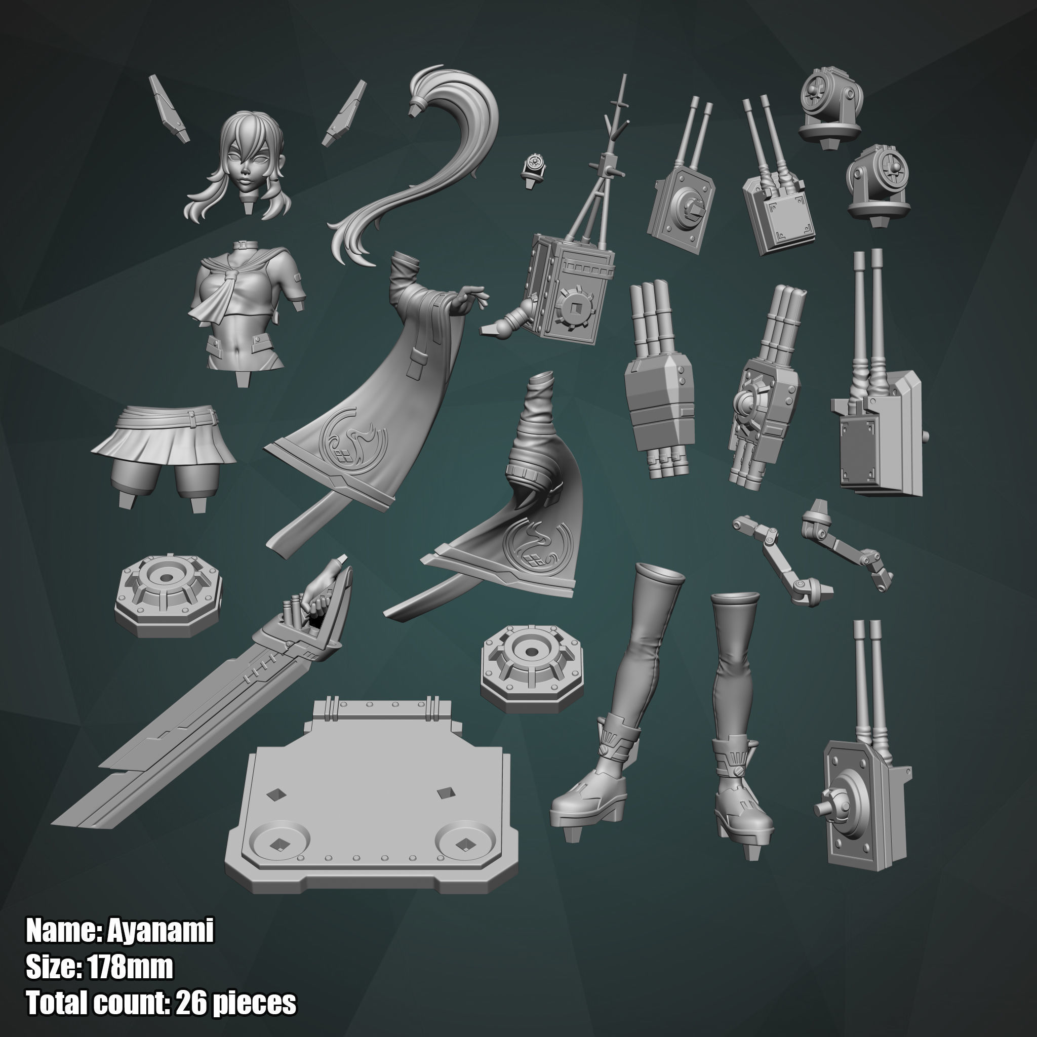 Azur Lane Ayanami STL 3D print model_2