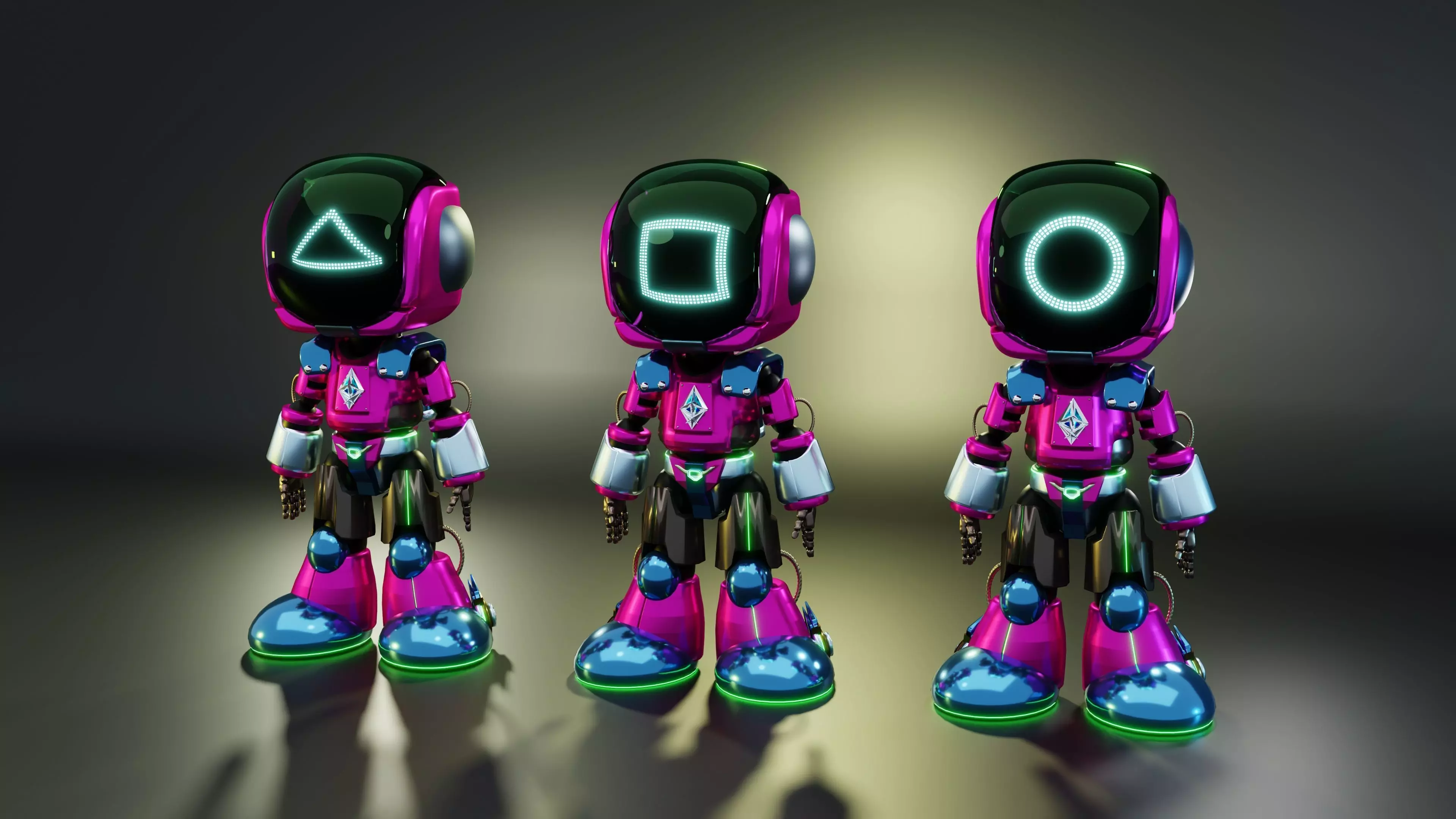 Squid Game Pink Soldier Robot Low-poly 3D model_0