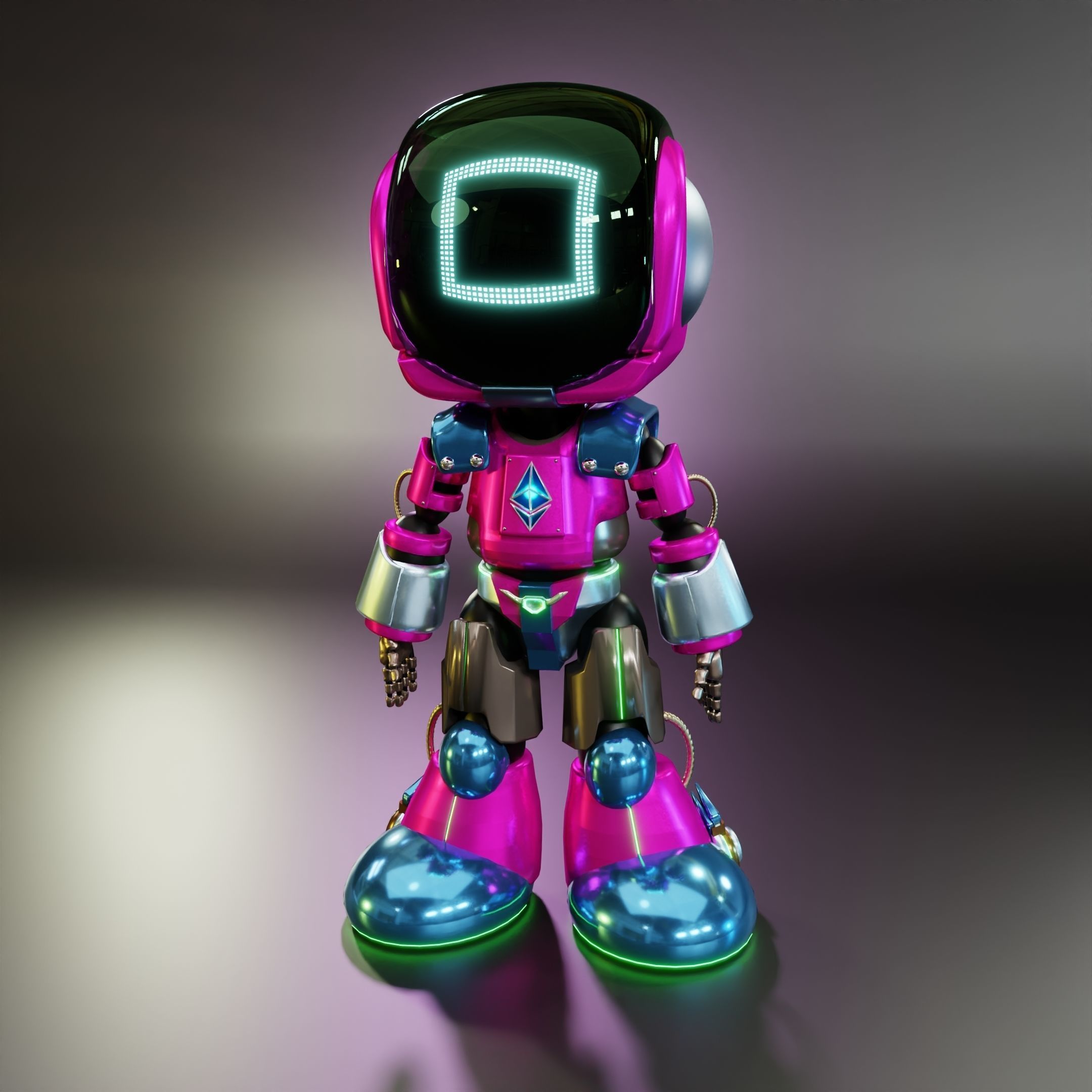 Squid Game Pink Soldier Robot Low-poly 3D model_6