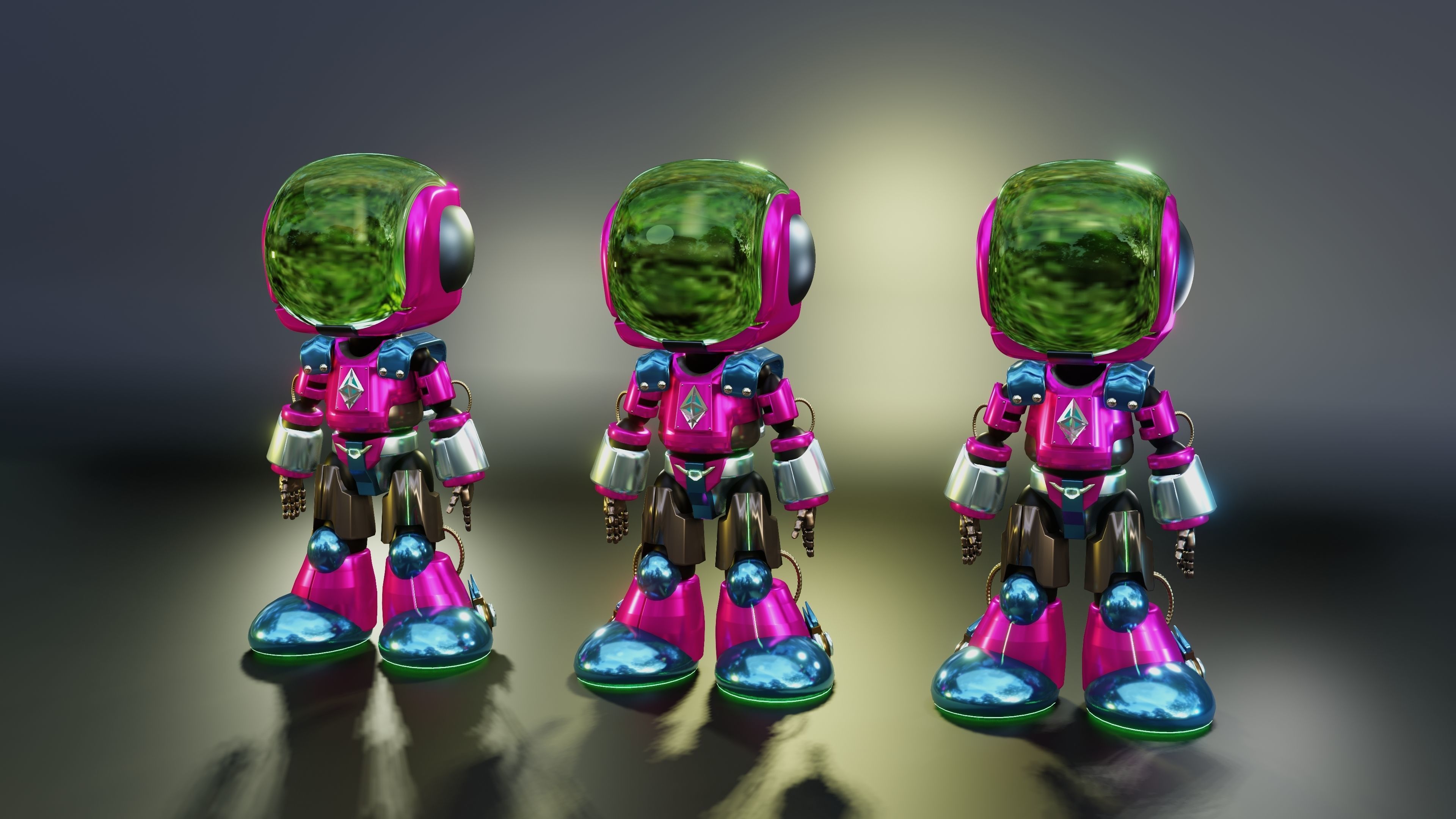 Squid Game Pink Soldier Robot Low-poly 3D model_2