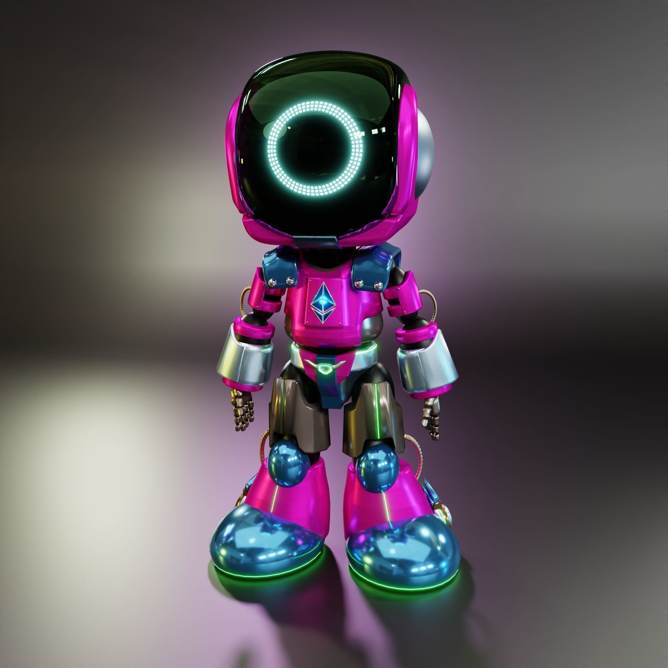 Squid Game Pink Soldier Robot Low-poly 3D model_5