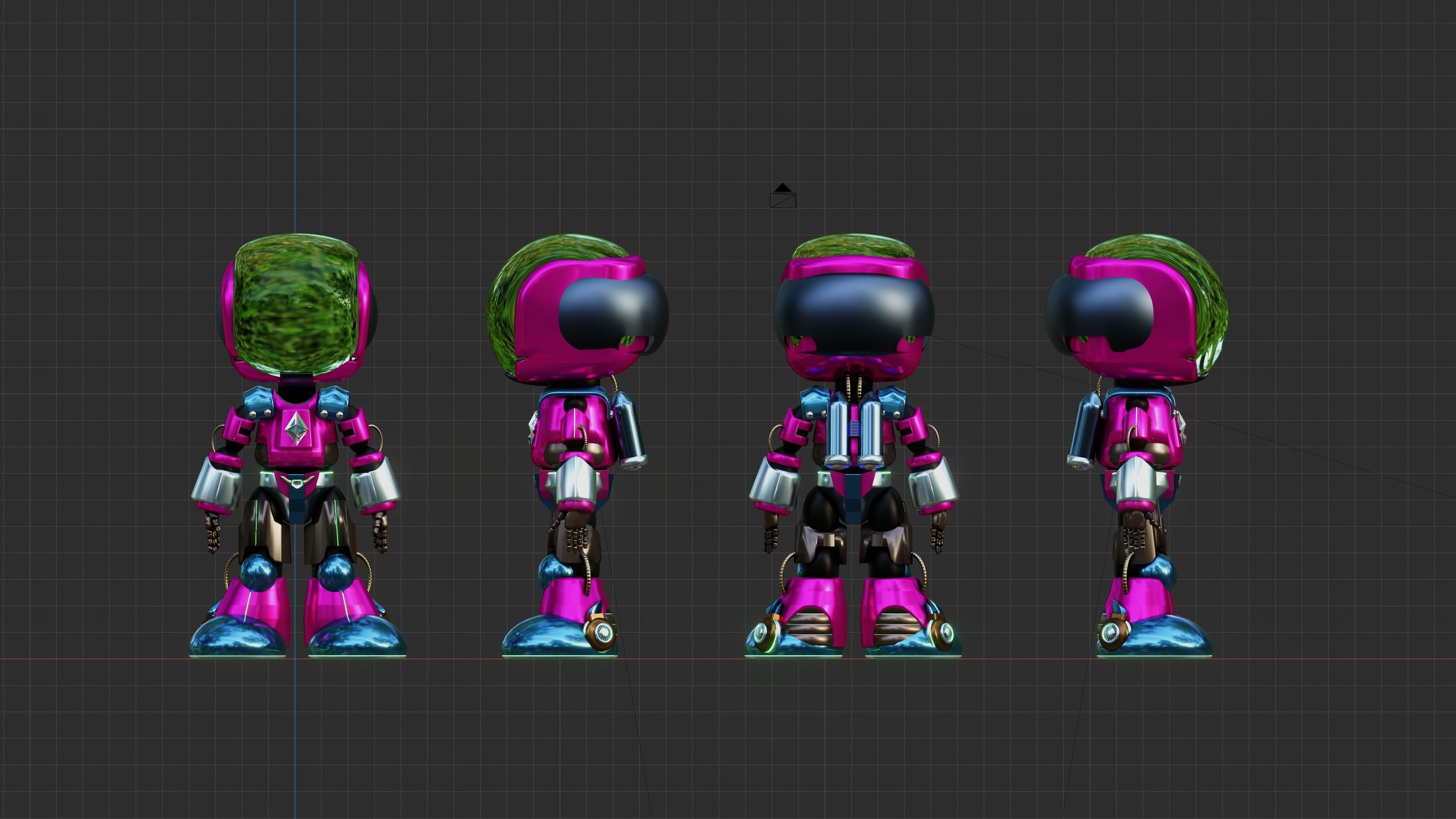 Squid Game Pink Soldier Robot Low-poly 3D model_4