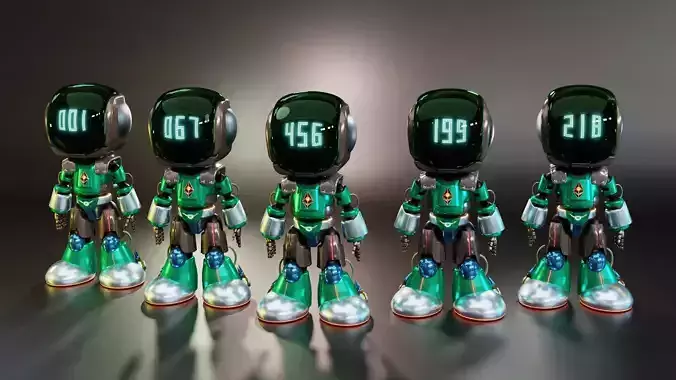 Player Squid Game Robot Low-poly 3D model