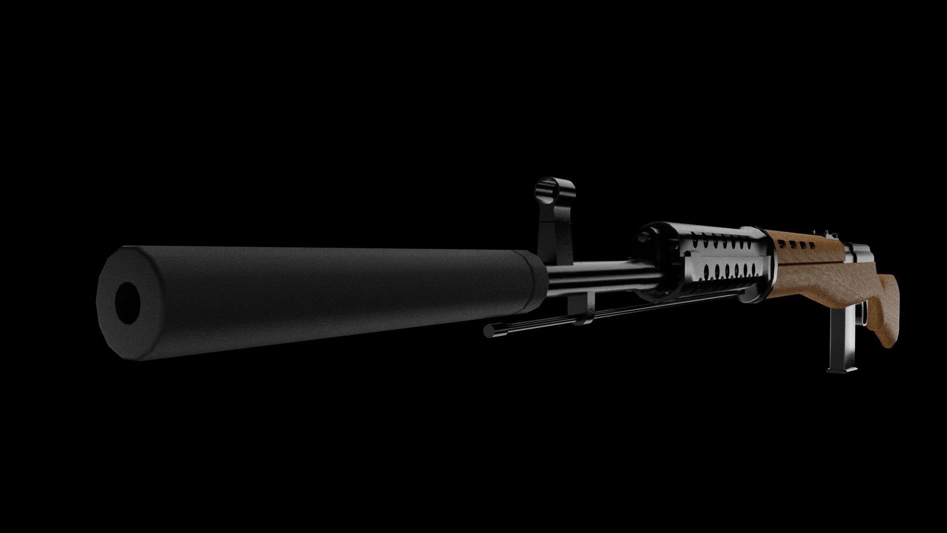 SVT-40 Rifle Free 3D model_5