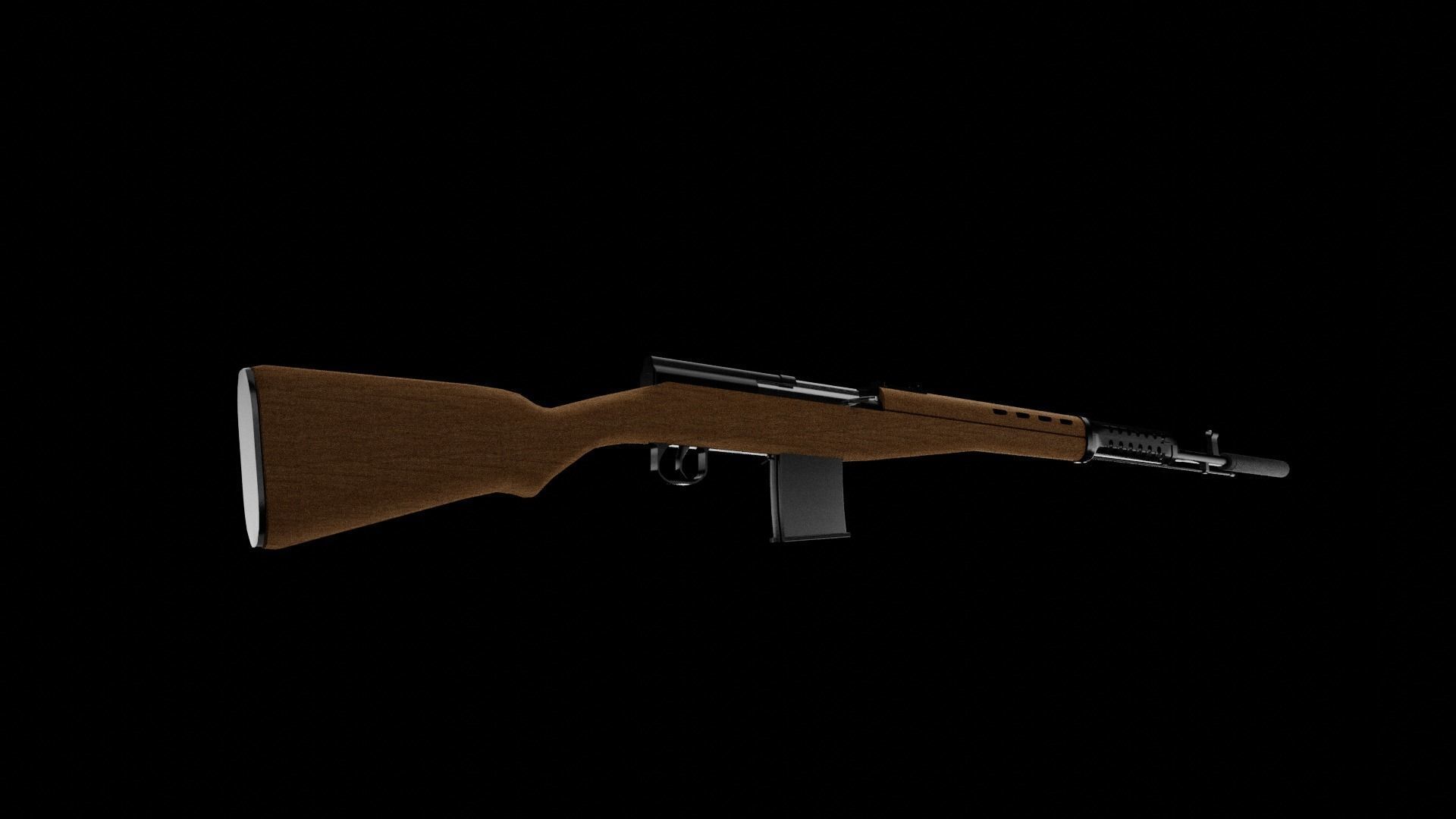 SVT-40 Rifle Free 3D model_3