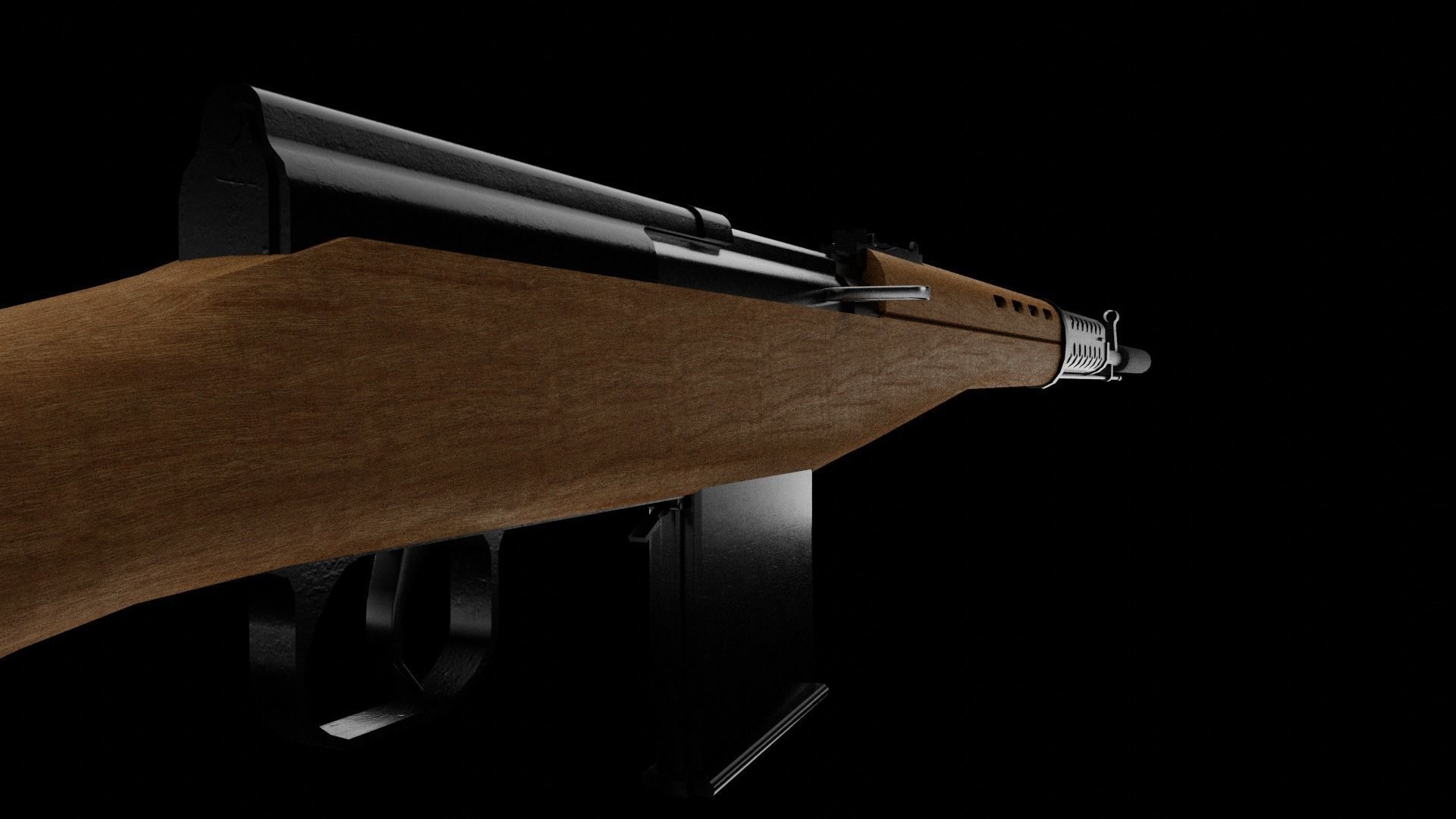 SVT-40 Rifle Free 3D model_4