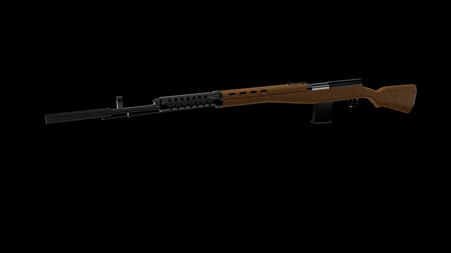 SVT-40 Rifle Free 3D model_1