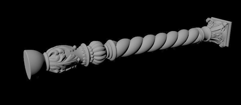 baluster two columns 3D model_1