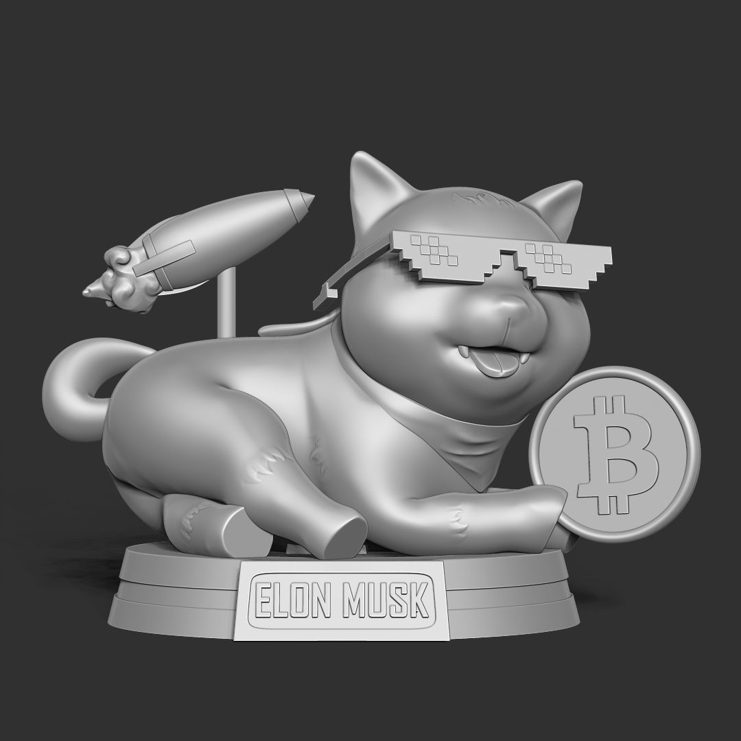 Shiba Inu coin 3D print model_7