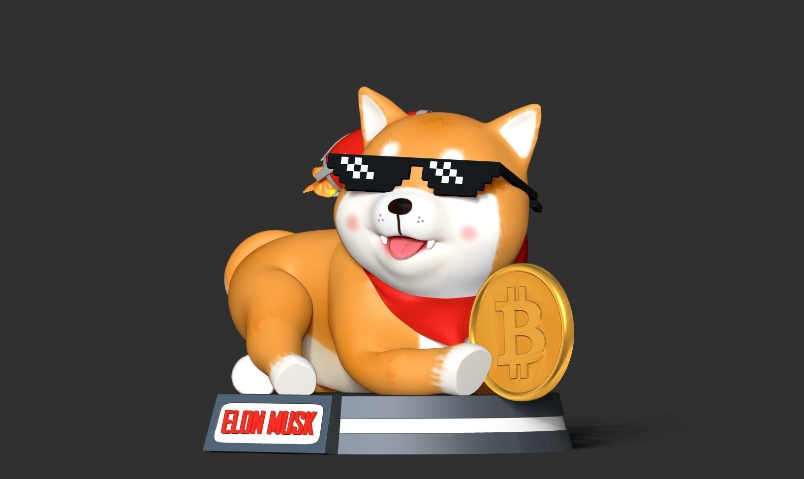 Shiba Inu coin 3D print model_8
