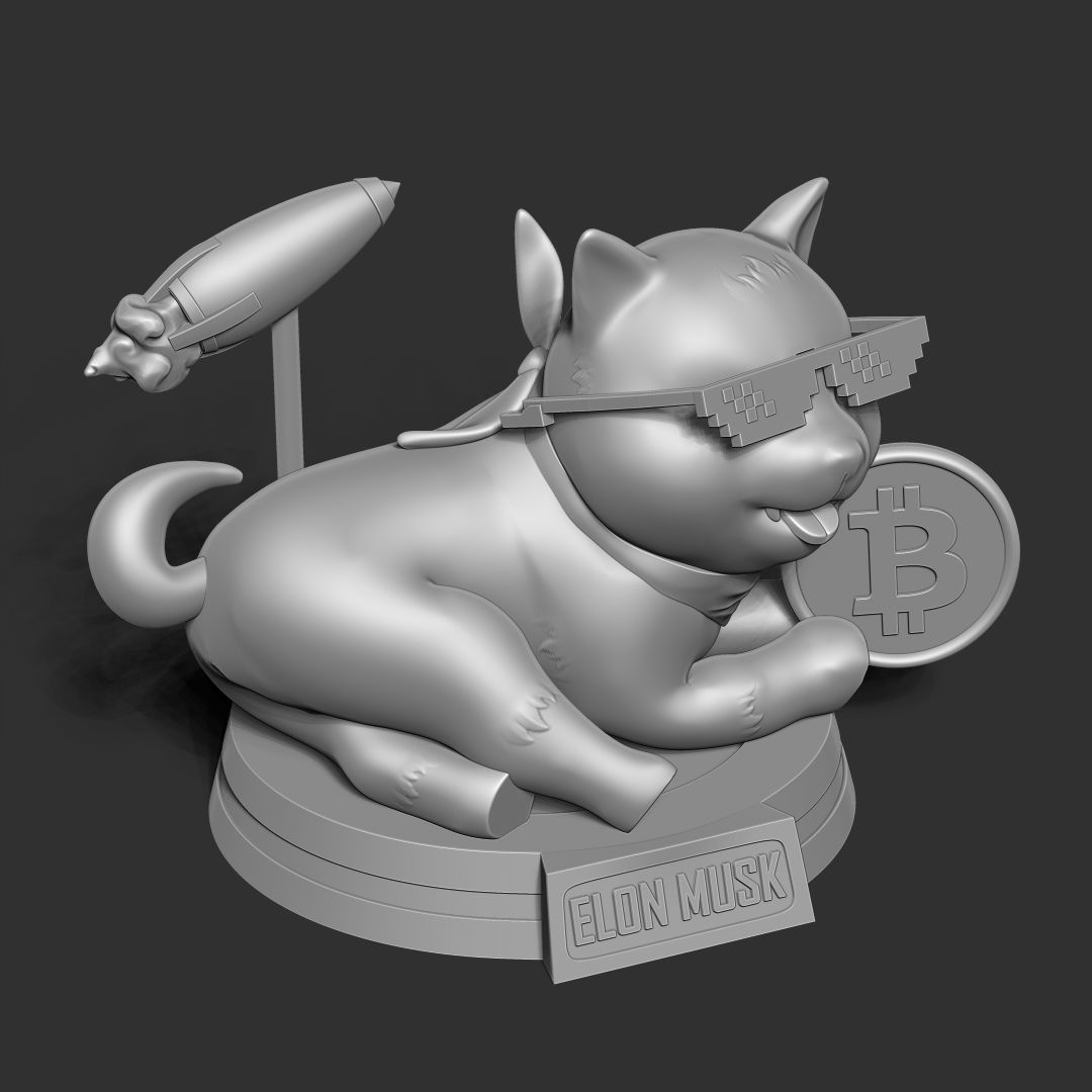 Shiba Inu coin 3D print model_13