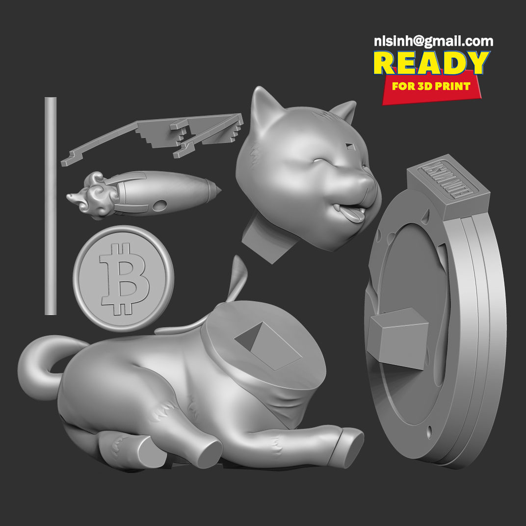 Shiba Inu coin 3D print model_2